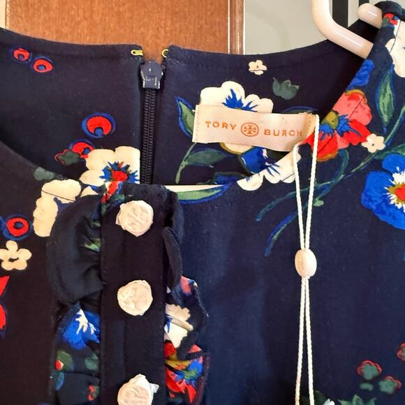 Tory Burch Pansy Bouquet Miranda Dress Size Large NEW WITH TAGS! - Picture 5 of 8